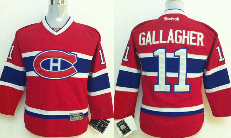 Canadiens 11 Gallagher Red Youth Jersey