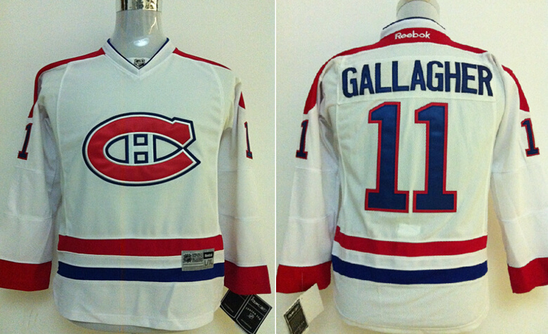 Canadiens 11 Gallagher White Youth Jersey