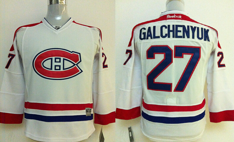 Canadiens 27 Galchenyuk White Youth Jersey
