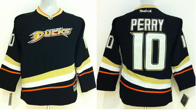 Ducks 10 Perry Black Youth Jersey