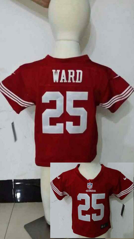 Nike 49ers 25 Ward Red Toddler Game Jerseys - Click Image to Close