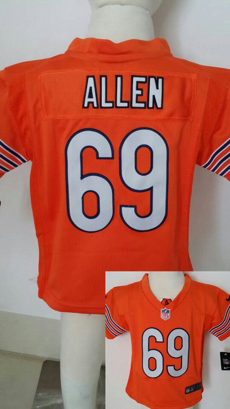 Nike Bears 69 Allen Orange Toddler Game Jerseys