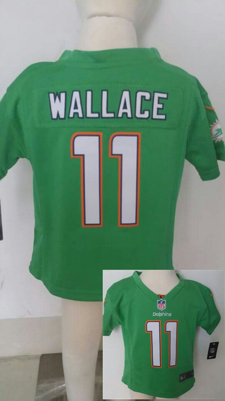 Nike Dolphins 11 Wallace Green Toddler Game Jerseys