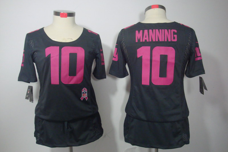 Nike Giants 10 Manning Breast Cancer Awareness Dark Grey Women Jerseys