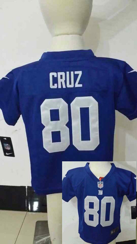 Nike Giants 80 Cruz Blue Toddler Game Jerseys
