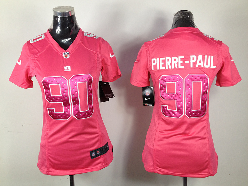 Nike Giants 90 Pierre Paul Pink Women Jerseys