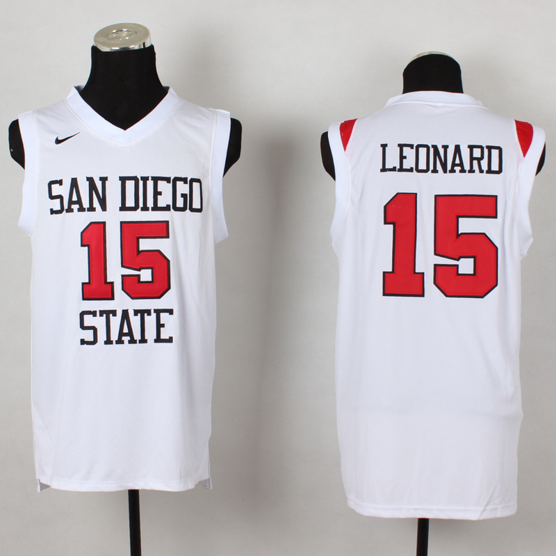 Nike San Diego State 15 Leonard White College Jerseys