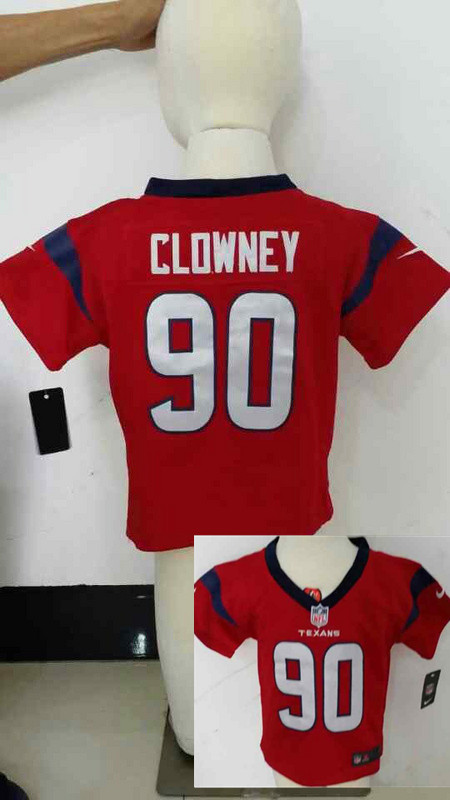 Nike Texans 90 Clowney Red Toddler Game Jerseys