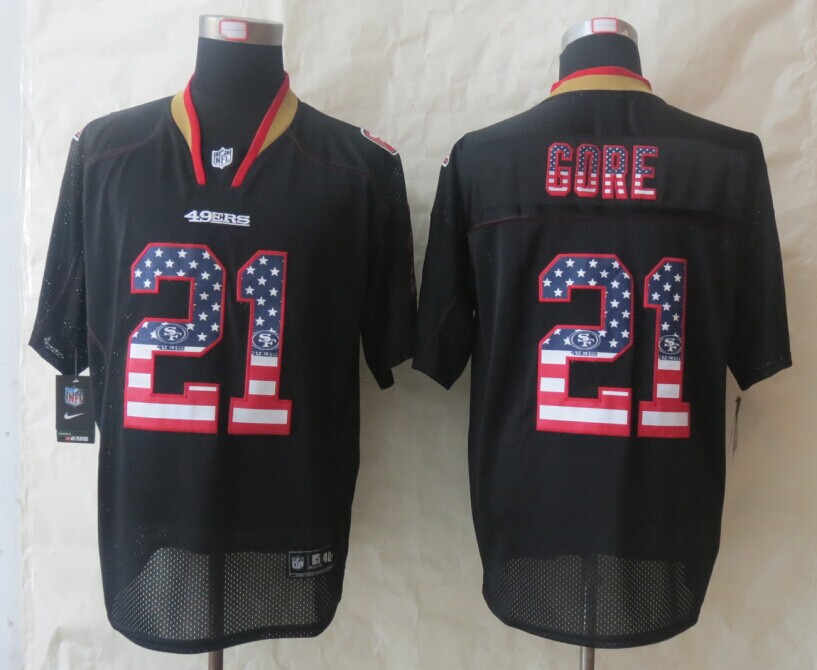 Nike 49ers 21 Gore USA Flag Fashion Black Elite Jerseys