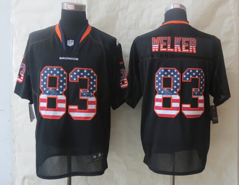 Nike Broncos 88 Welker USA Flag Fashion Black Elite Jerseys