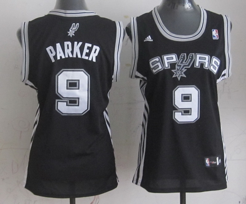 Spurs 9 Parker Black Women Jersey - Click Image to Close