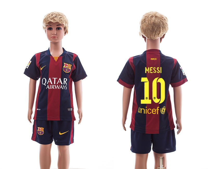 2014-15 Barcelona 10 Messi Home Youth Jerseys