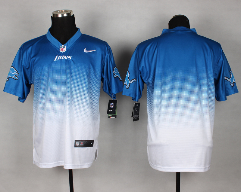 Nike Lions Blue And White Drift II Elite Custom Jerseys