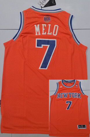 Knicks 7 Melo Orange New Revolution 30 Jerseys - Click Image to Close