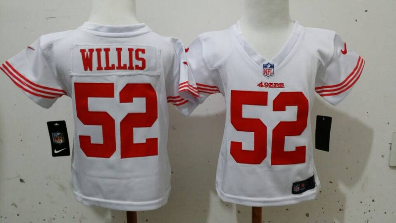Nike 49ers 52 Willis White Toddler Game Jerseys