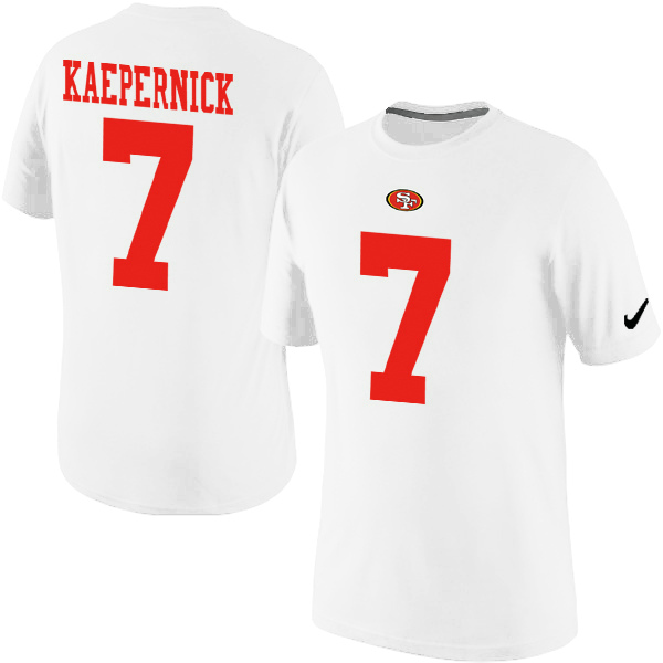 Nike 49ers 7 Kaepernick White Fashion T Shirts