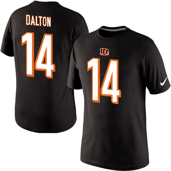 Nike Bengals 14 Dalton Black Fashion T Shirt2