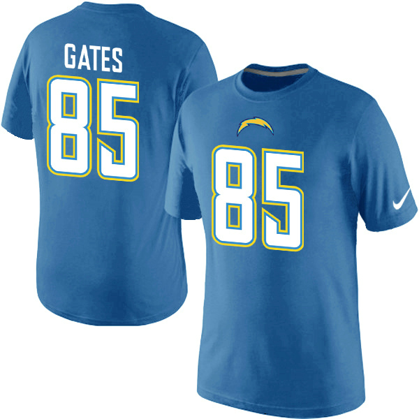 Nike Chargers 85 Gates Baby Blue Fashion T Shirt2