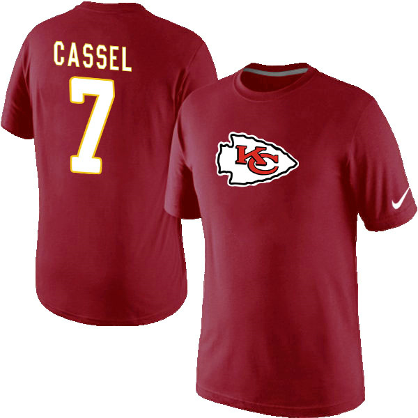 Nike Chiefs 7 Cassel Red Fashion T Shirt - Click Image to Close