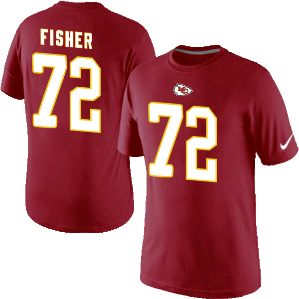 Nike Chiefs 72 Fisher Red Fashion T Shirt2