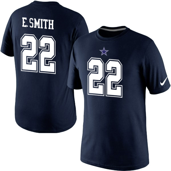 Nike Cowboys 22 E.Smith Blue Fashion T Shirt Nike Cowboys 22 E.Smith Blue Fashion T Shirt