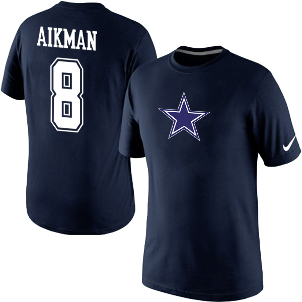 Nike Cowboys 8 Aikman Blue Fashion T Shirt - Click Image to Close