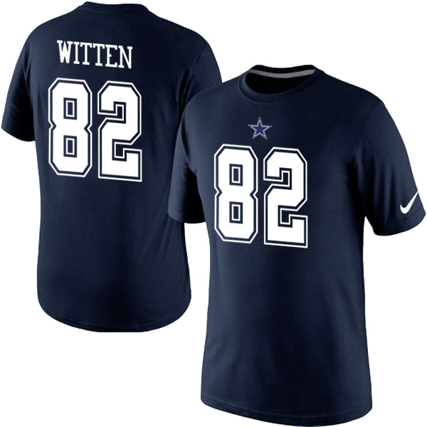 Nike Cowboys 82 Witten Blue Fashion T Shirt