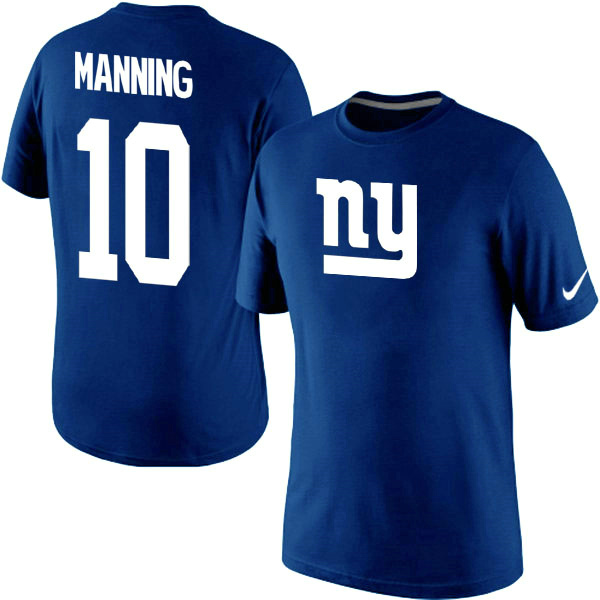 Nike Giants 10 Manning Blue Fashion T Shirts