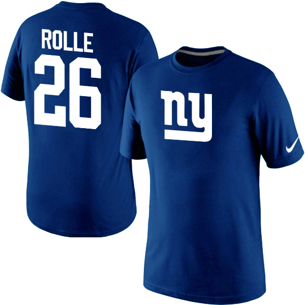 Nike Giants 26 Rolle Blue Fashion T Shirts