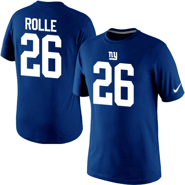 Nike Giants 26 Rolle Blue Fashion T Shirts2