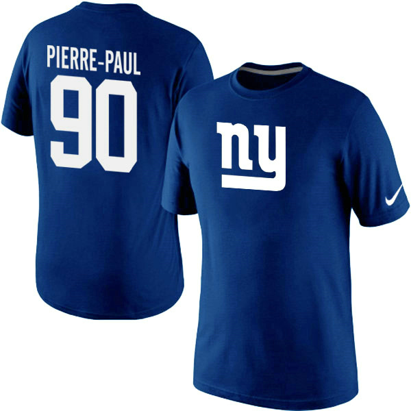 Nike Giants 90 Pierre Paul Blue Fashion T Shirts