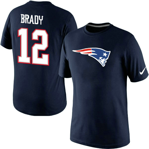 Nike Patriots 12 Brady Navy Blue Fashion T Shirt