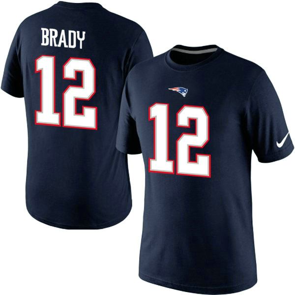 Nike Patriots 12 Brady Navy Blue Fashion T Shirt2