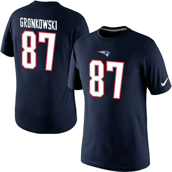 Nike Patriots 87 Gronkowski Navy Blue Fashion T Shirt2