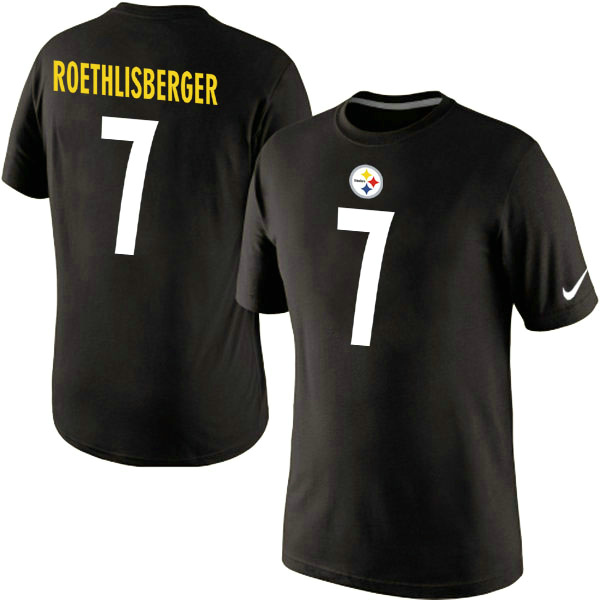 Nike Steelers 7 Roethlisberger Black Fashion T Shirt2 Nike Steelers 7 Roethlisberger Black Fashion T Shirt2