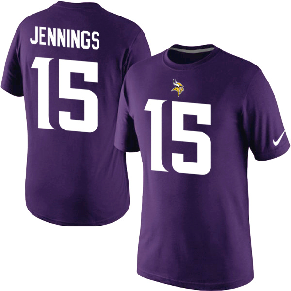 Nike Vikings 15 Jennings Purple Fashion T Shirt2