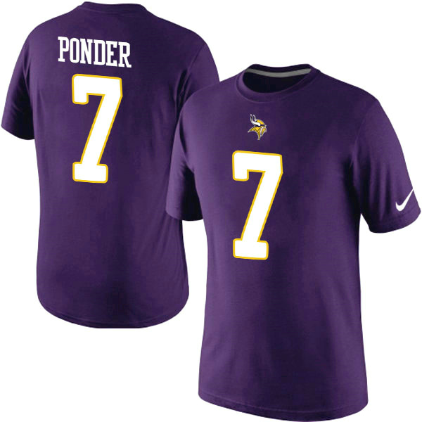 Nike Vikings 7 Ponder Purple Fashion T Shirt2