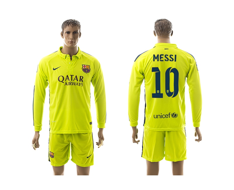 2014-15 Barcelona 10 Messi Third Away Long Sleeve Jerseys
