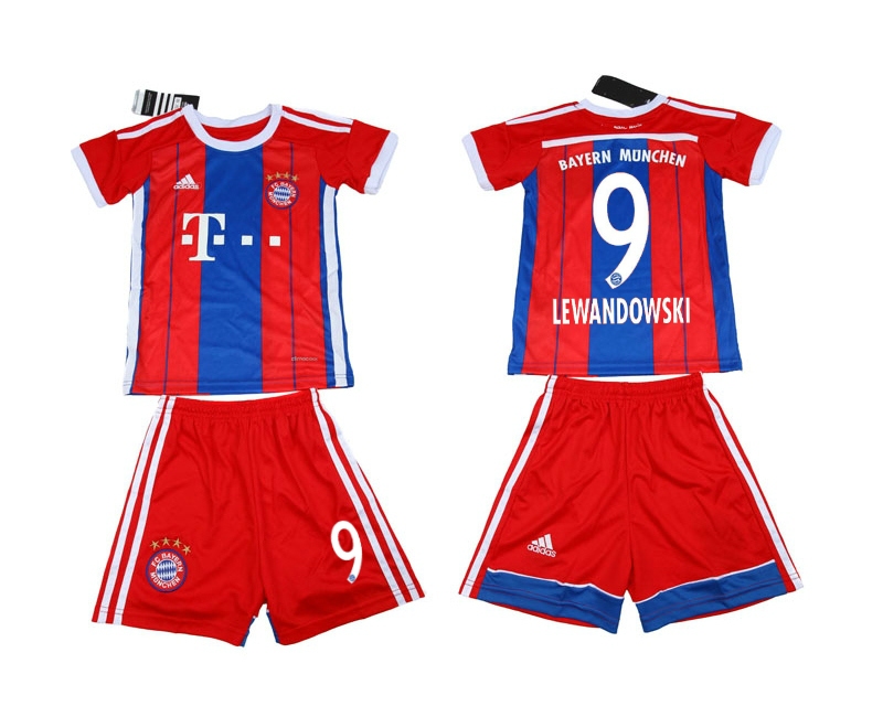 2014-15 Bayern Munchen 9 Lewandowski Home Youth Soccer Jersey