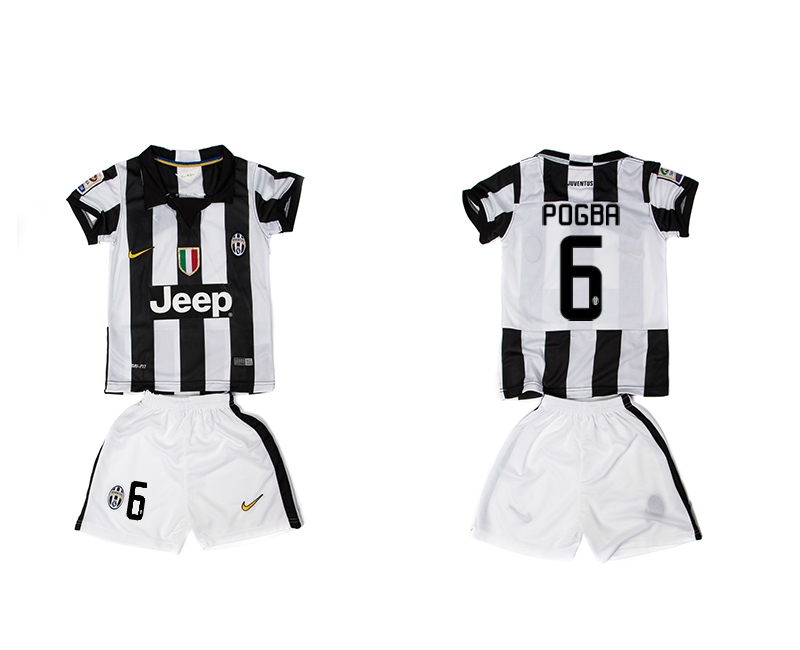 2014-15 Juventus 6 Pogba Home Youth Soccer Jersey