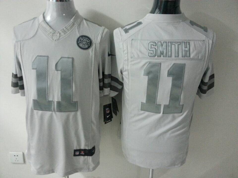 Nike Chiefs 11 Smith White Platinum Jerseys