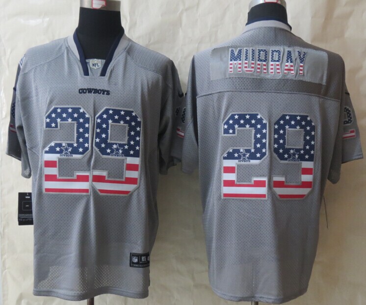 Nike Cowboys 29 Murray USA Flag Fashion Grey Elite Jerseys