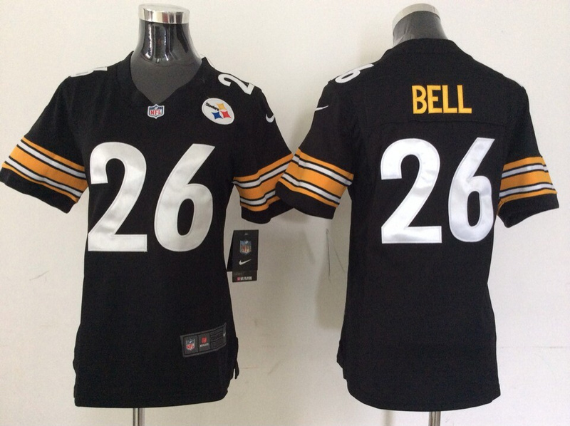 Nike Steelers 26 Bell Black Game Women Jerseys