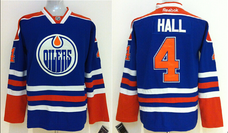 Oilers 4 Hall Blue New Reebok Jerseys - Click Image to Close
