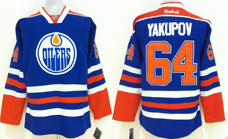 Oilers 64 Yakupov Blue New Reebok Jerseys