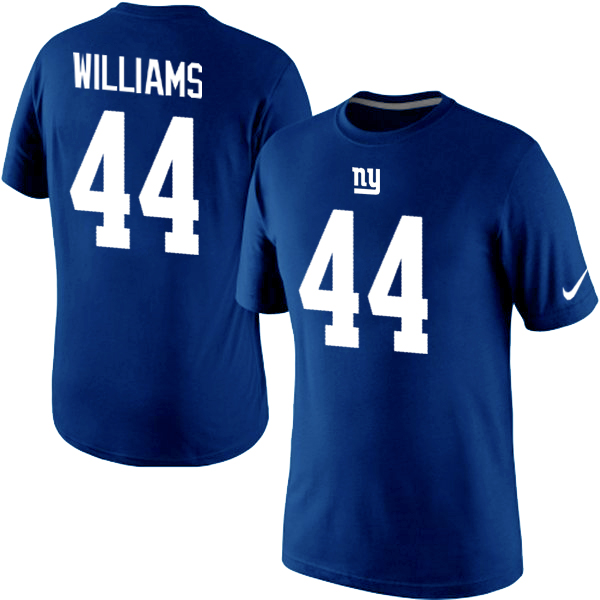 Nike Giants 44 Williams Player Name & Number T-Shirt Blue2 Nike Giants 44 Williams Player Name & Number T-Shirt Blue2