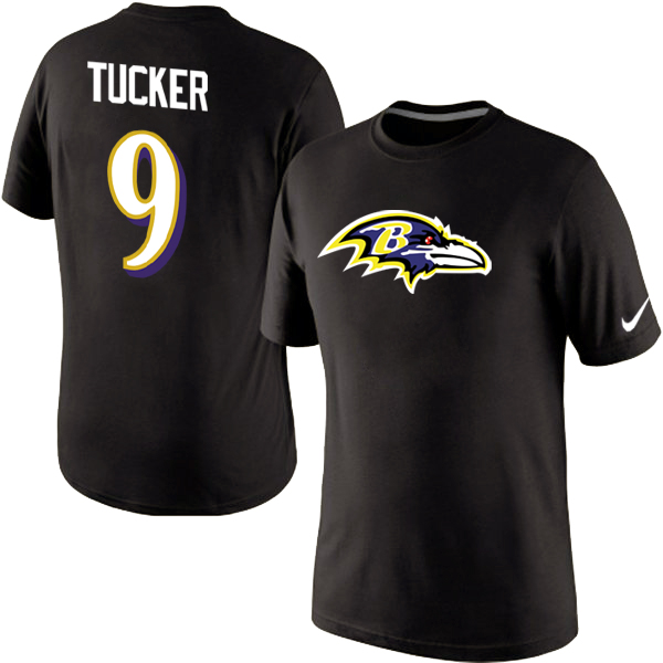 Nike Ravens 9 Tucker Player Name & Number T-Shirt Black1