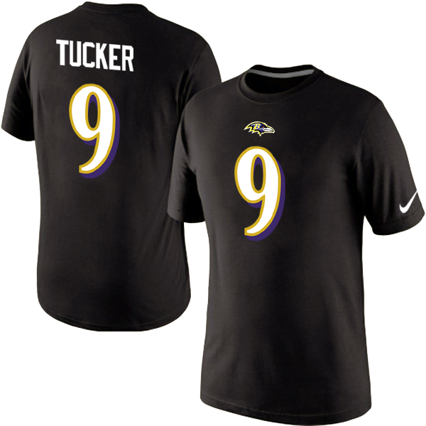 Nike Ravens 9 Tucker Player Name & Number T-Shirt Black2