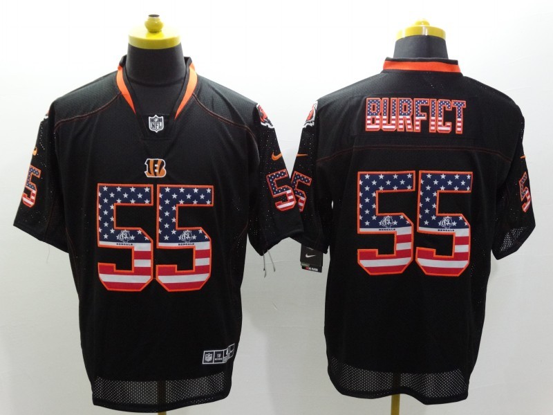 Nike Bengals 55 Burfict USA Flag Fashion Black Elite Jerseys