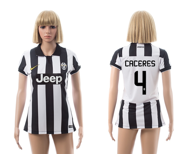 2014-15 Juventus 4 Caceres Home Women Jerseys